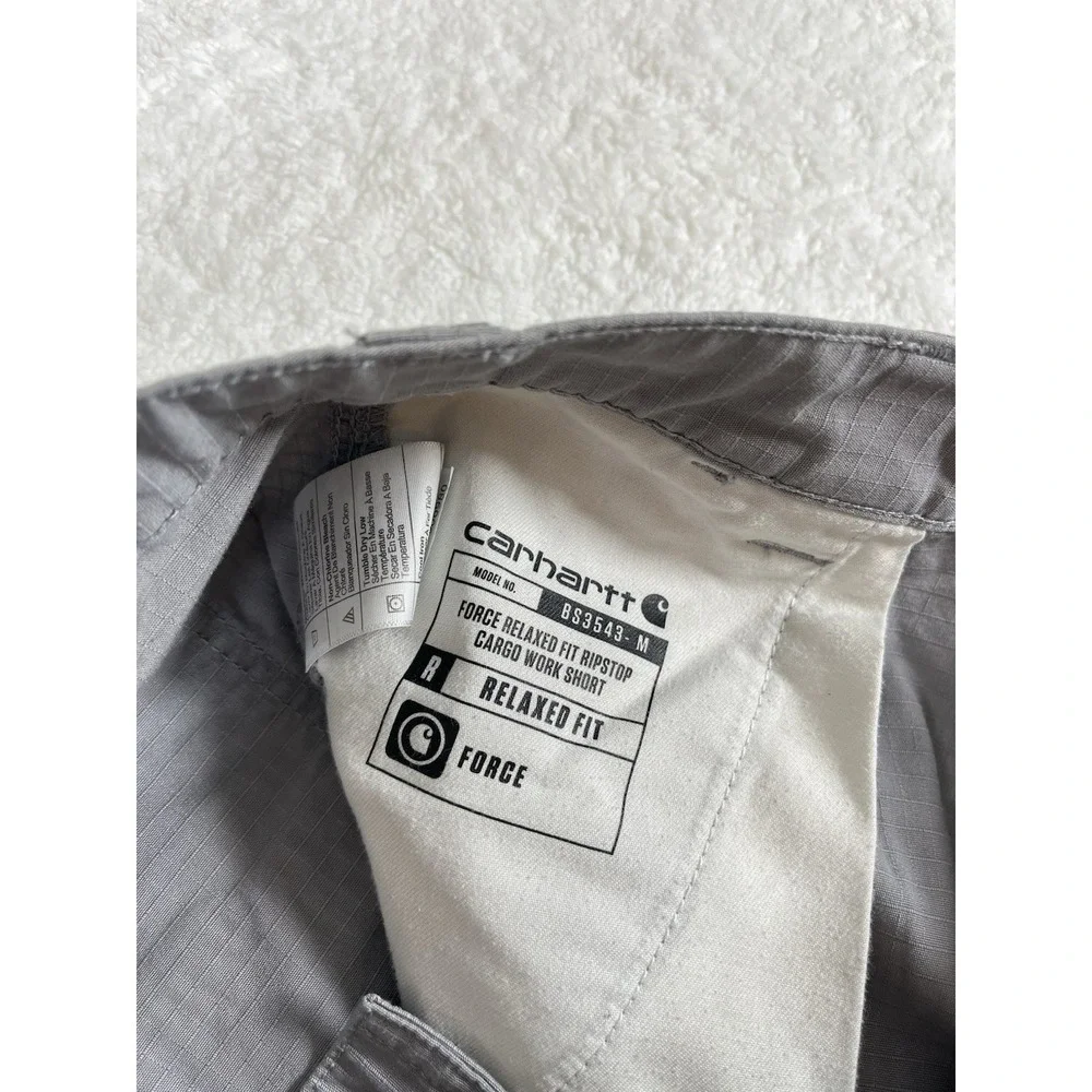 Carhartt Force 103543 Braxton Relaxed Fit Gray Cargo Shorts‎ Ripstop Men's Sz 40